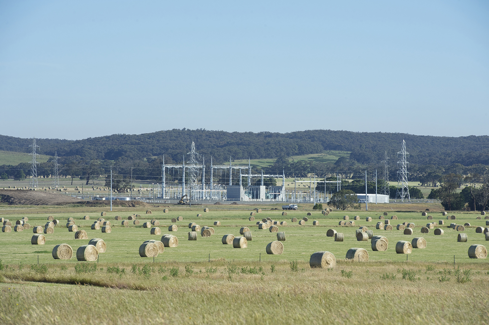 The Elaine Terminal Station in Victoria, which connects the electrical transmission network to the Mt Mercer Wind Farm